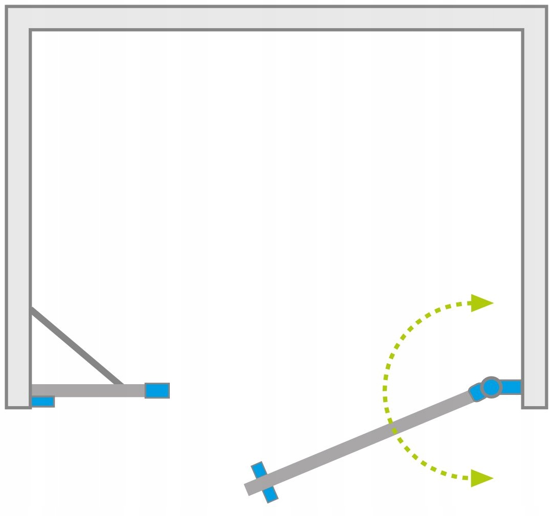 Drzwi prysznicowe szklane prysznic 100 P grafitowe Wysokość produktu 197 cm