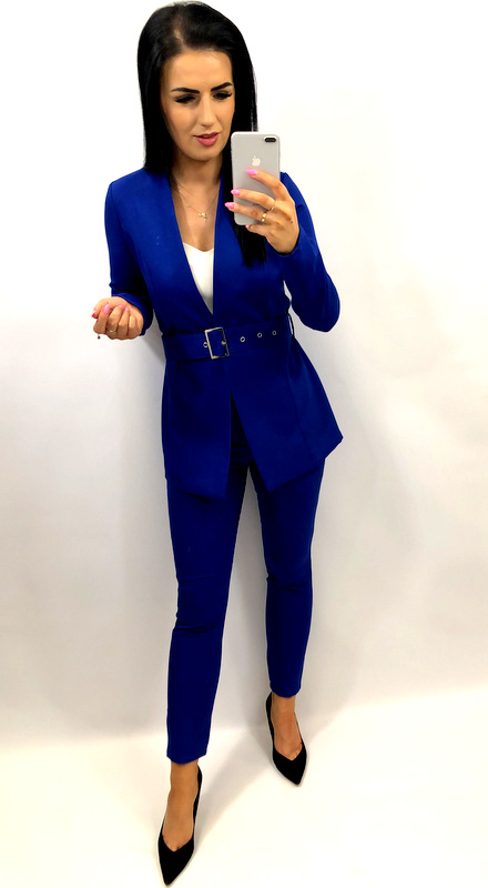 Garnitur damski z paskiem i klamrą CHABER M Rękaw długi rękaw