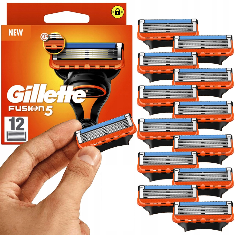 Gillette Fusion 5 Náhradní Hlavice Břity Pro Holení Strojku Originální 12 Ks