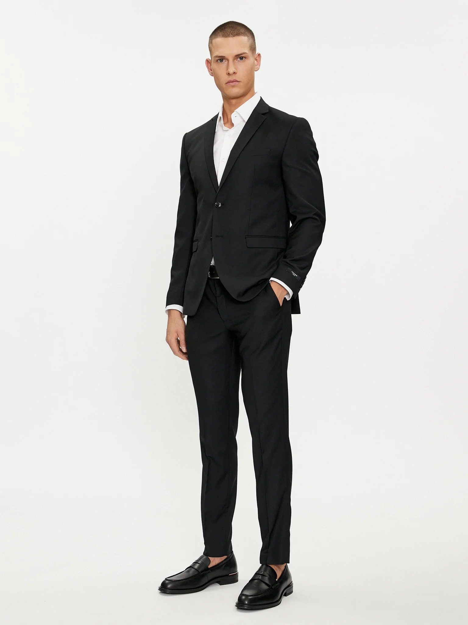Jack&jones Černý Oblek S Elegantní Vlnou Plus Size 54 6FA