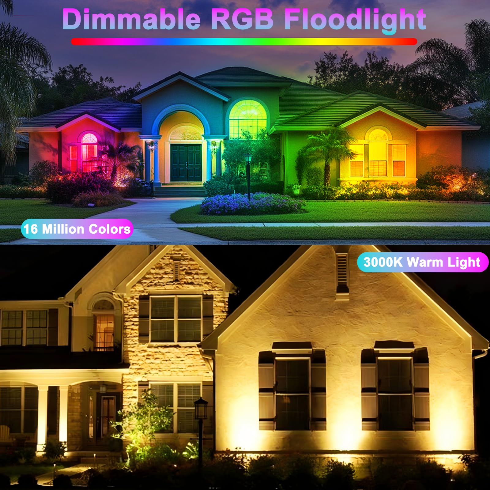 Reflektor RGB Z Pilotem App Na Zewnątrz Wodoodporny 50W IP66 INDMIRD — miniatura 2