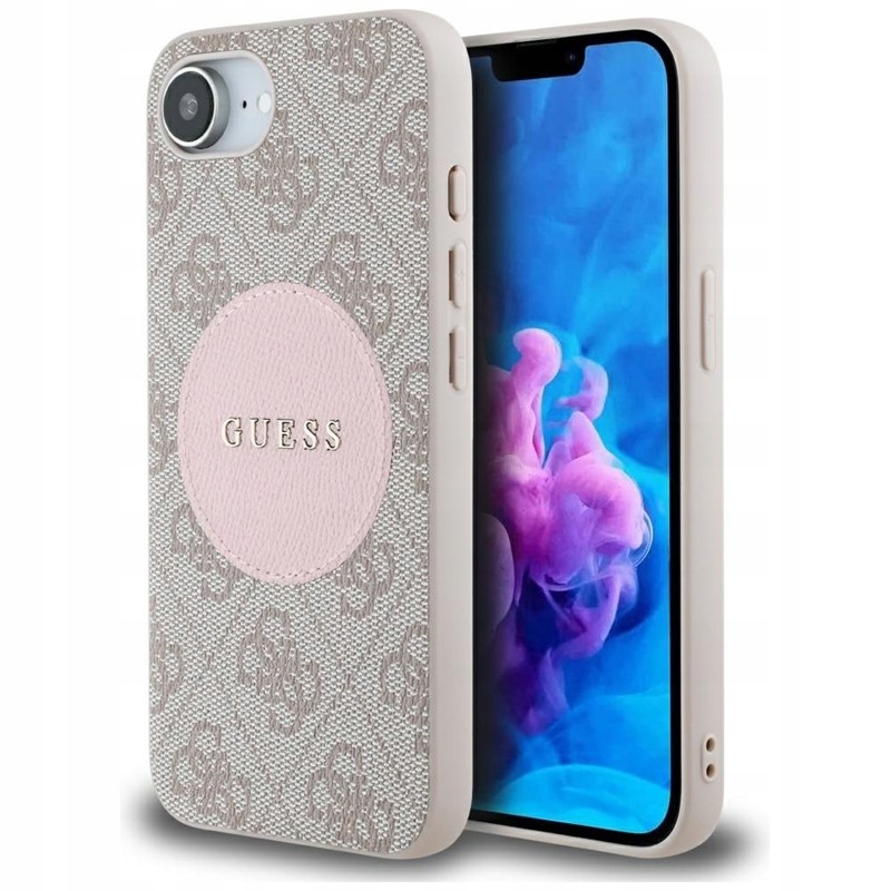 Guess 4G Circle Classic Logo MagSafe Pouzdro pro iPhone 16e pink