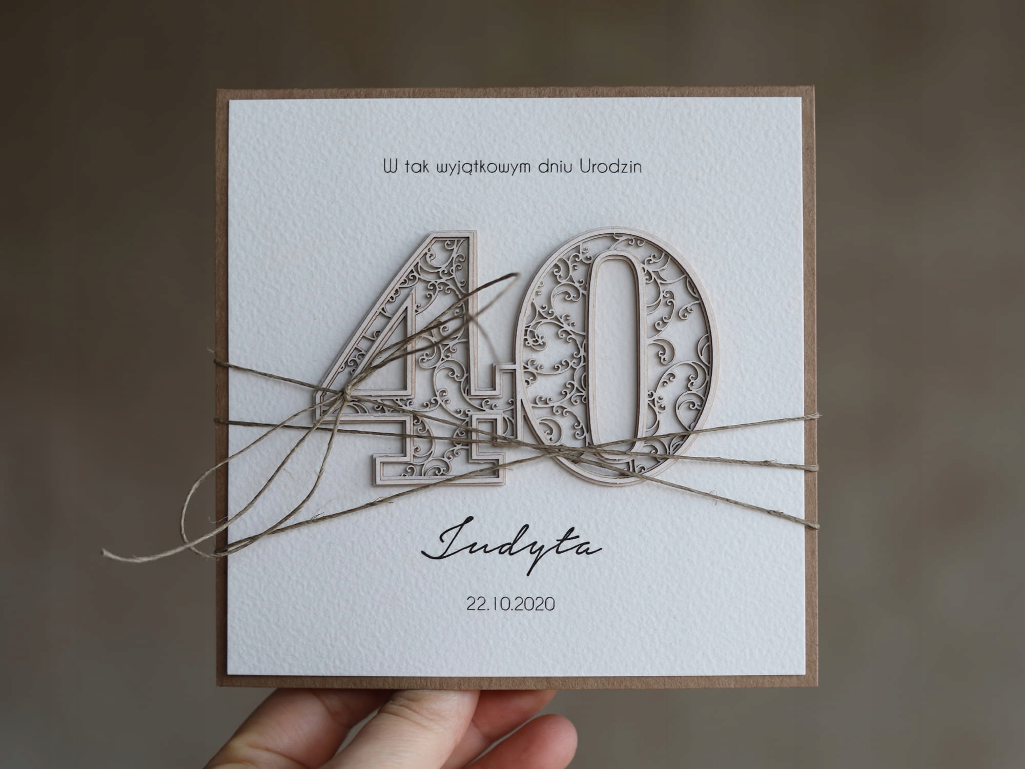 Ručně vyráběné přání k 40. narozeninám s personalizací