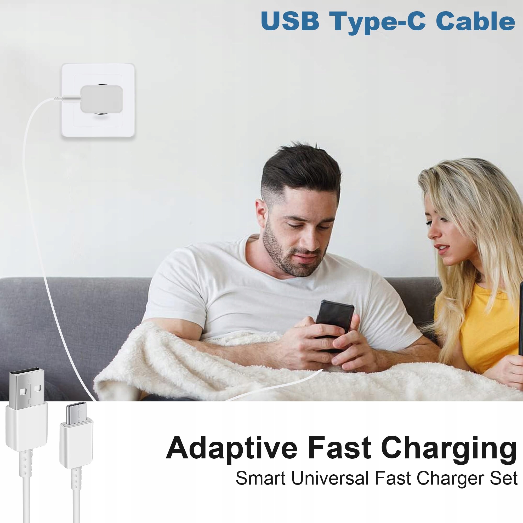 2x USB-C Ładowarka Set for Galaxy A15 A14 A13 A04S A71 A55 A54 — miniatura 7