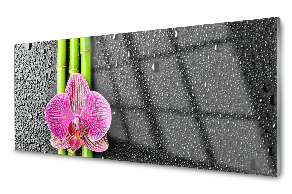

Panel szklany do kuchni Bambus Kwiat 125x50