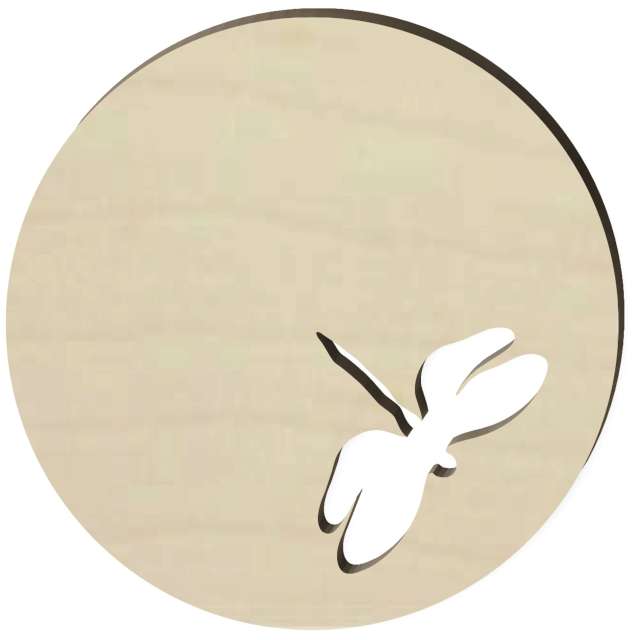 

drewno Podkładka okrągła Pod Kubek ważka 10cm