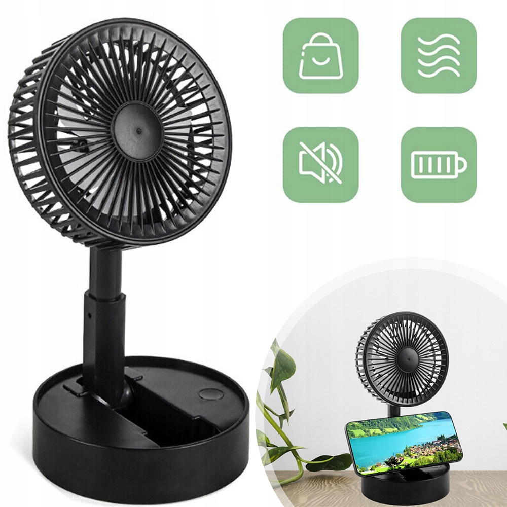 MAŁY CICHY WENTYLATOR BIURKOWY, PRZENOŚNY WENTYLATOR, SKŁADANY PODŁOGOWY
