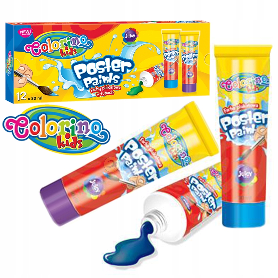 

Farby plakatowe w tubkach Colorino 12 kol. x 30ml