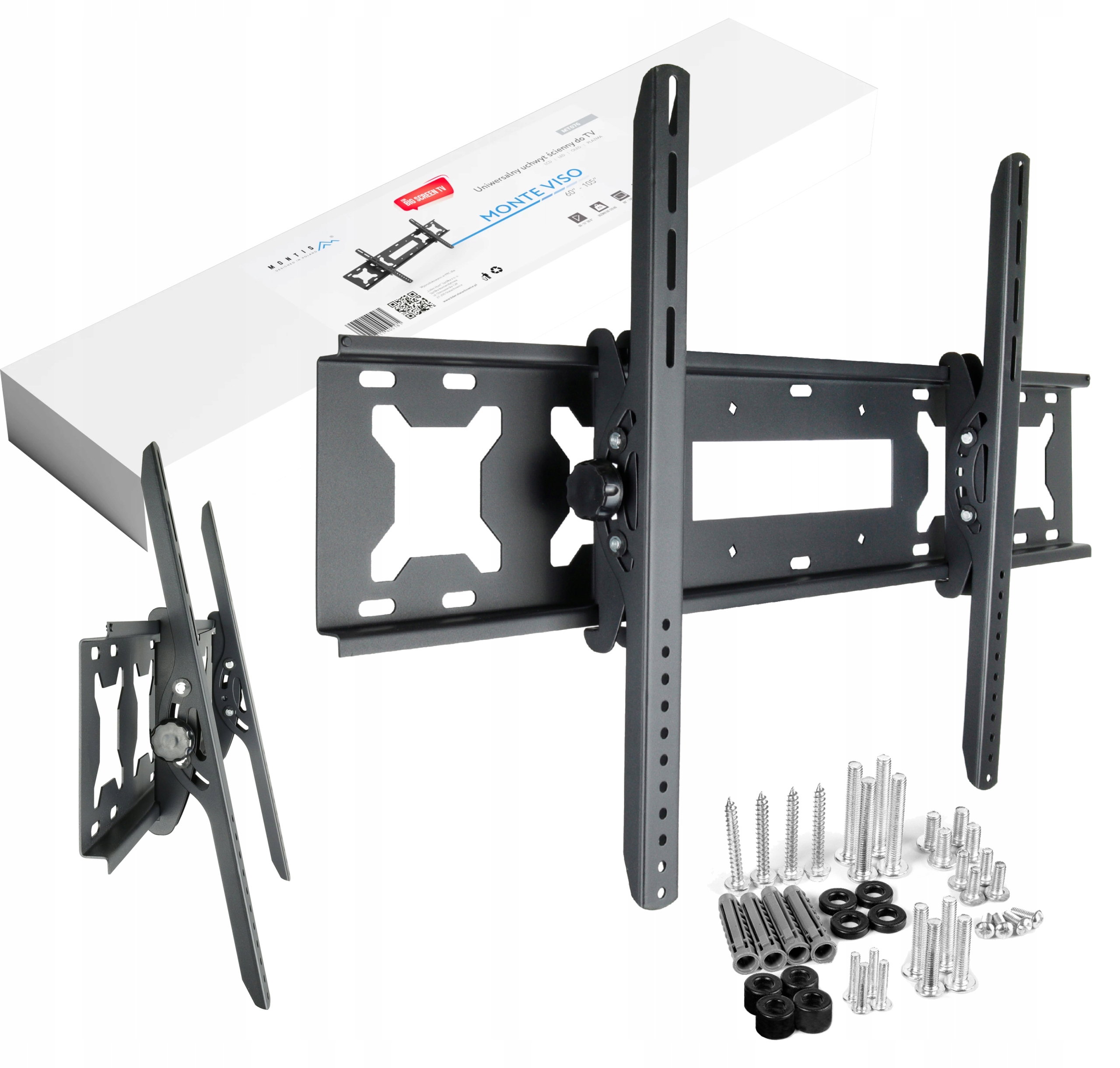 Uchwyt Tv Mocny 60-105'' Ścienny Regulowany Do Telewizora Do 120 Kg