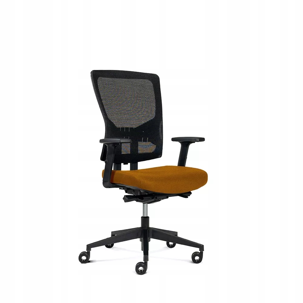 Kancelárska stolička Rocada 937V19-5, oranžový látkový sedák, čierne sieťované…