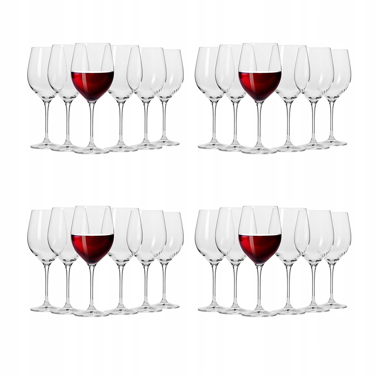 Krosno Harmony Veľké poháre na červené biele víno 24x450 ml Komplet