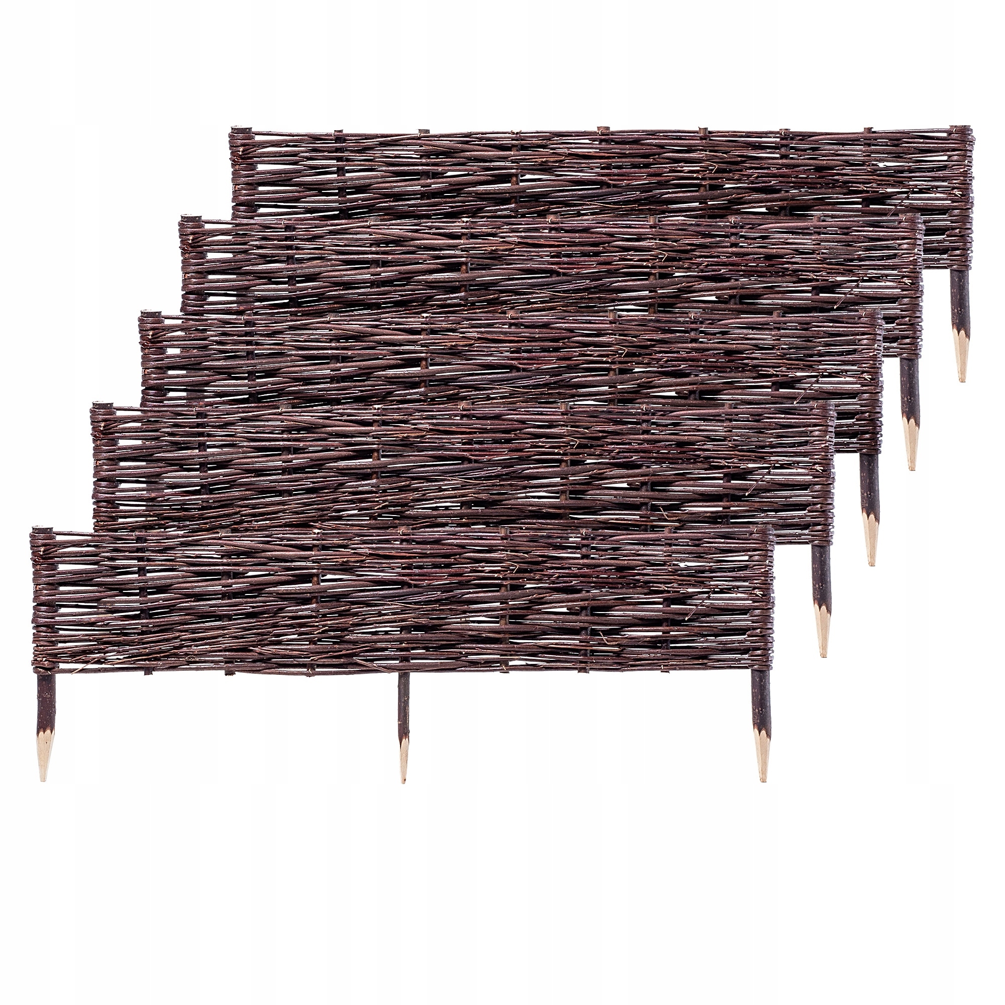Palisada Ogrodowa Wiklinowa Obrzeże Trawnikowe Płotek 100x20 cm Zestaw 5szt
