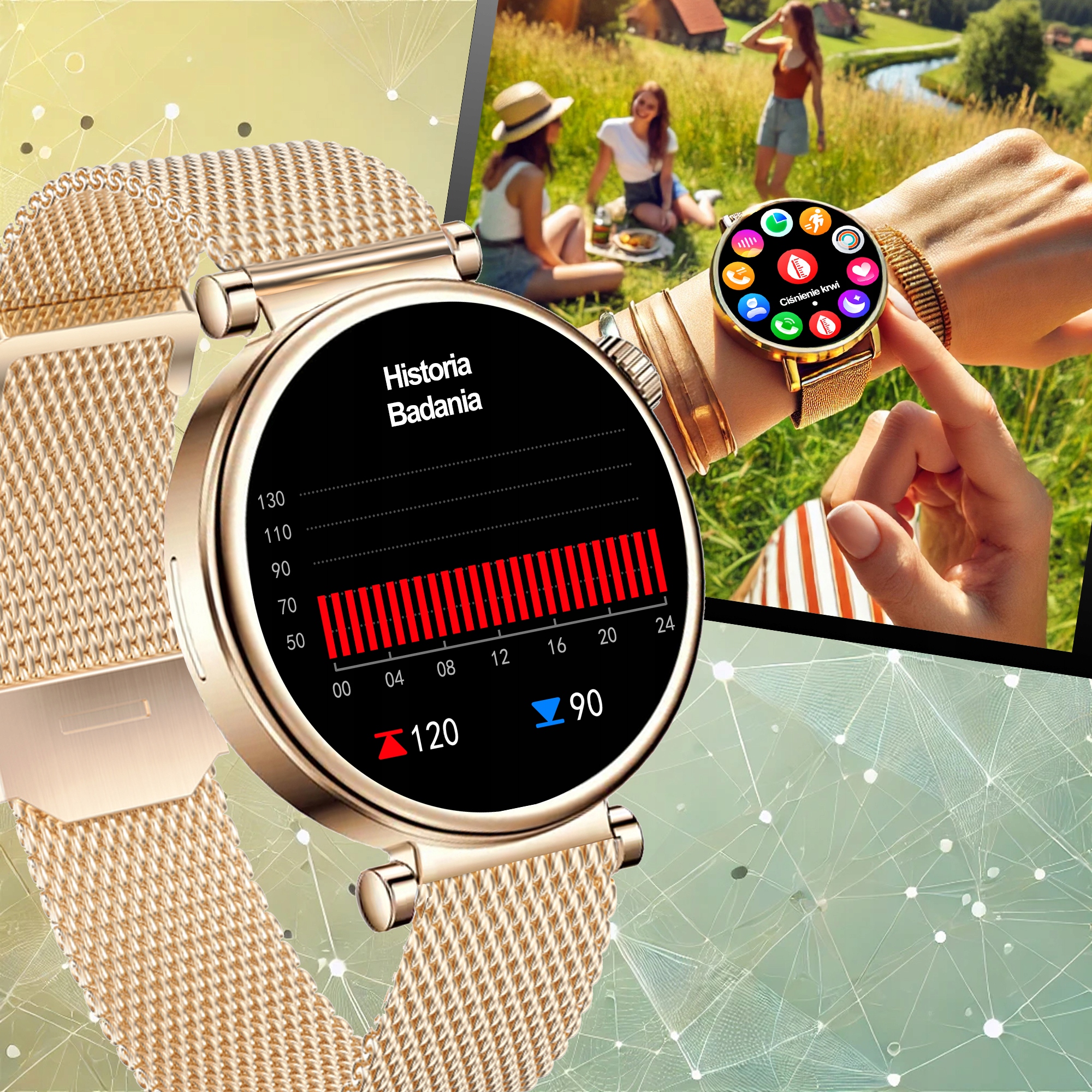 SMARTWATCH ZEGAREK DAMSKI OLED MENU PL ROZMOWY POWIADOMIENIA SPORT 4 PASKI Rodzaj smartwatch