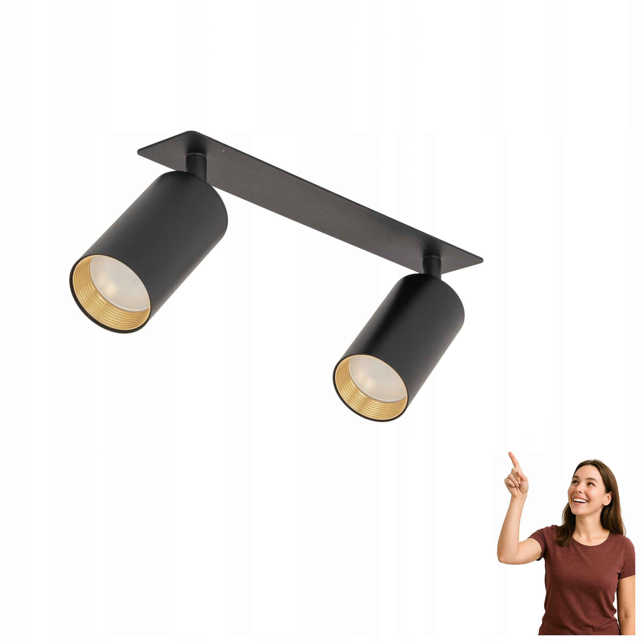 Lampa podomietkový dvojitý reflektor Amis Black 10807 Tk Lighting