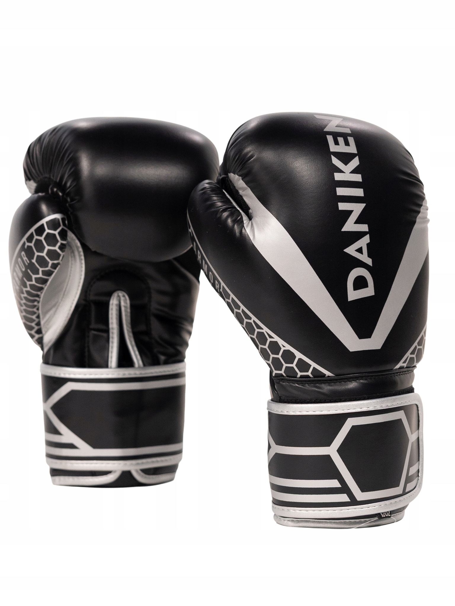 Daniken Rękawice bokserskie Armor czarno/srebrne [Waga 12oz]