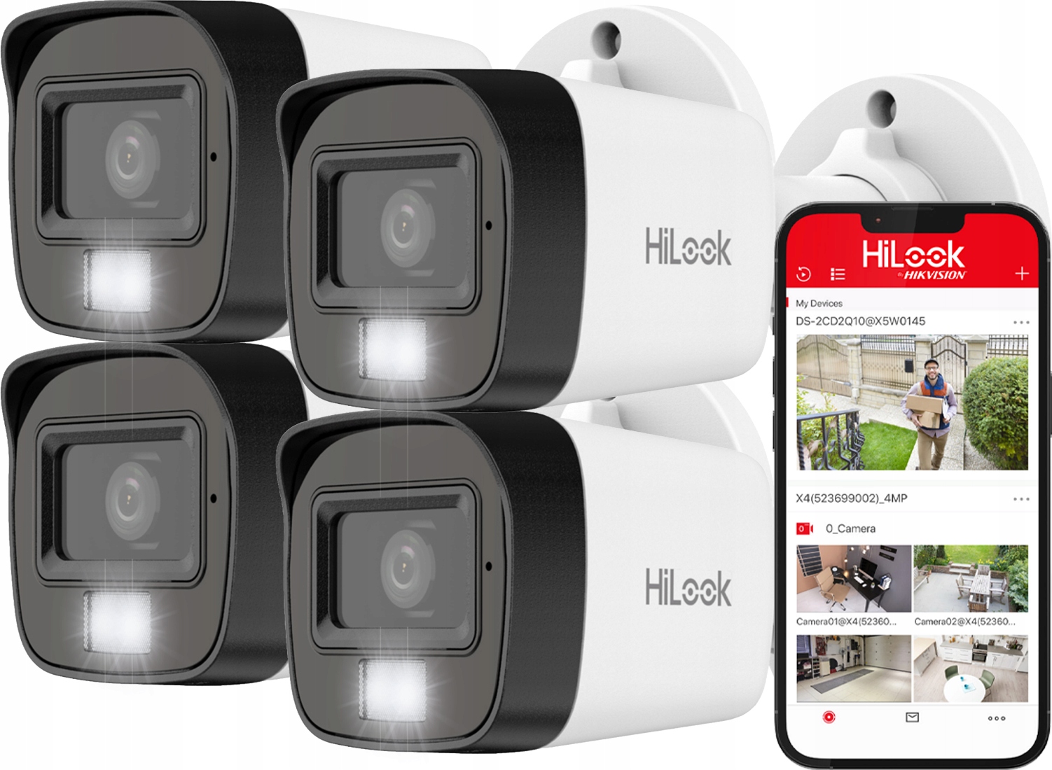 Kamery TVICAM-B8M-20DL x4 Analógové vonkajšie 8Mpx Tvi Hikvision HiLook