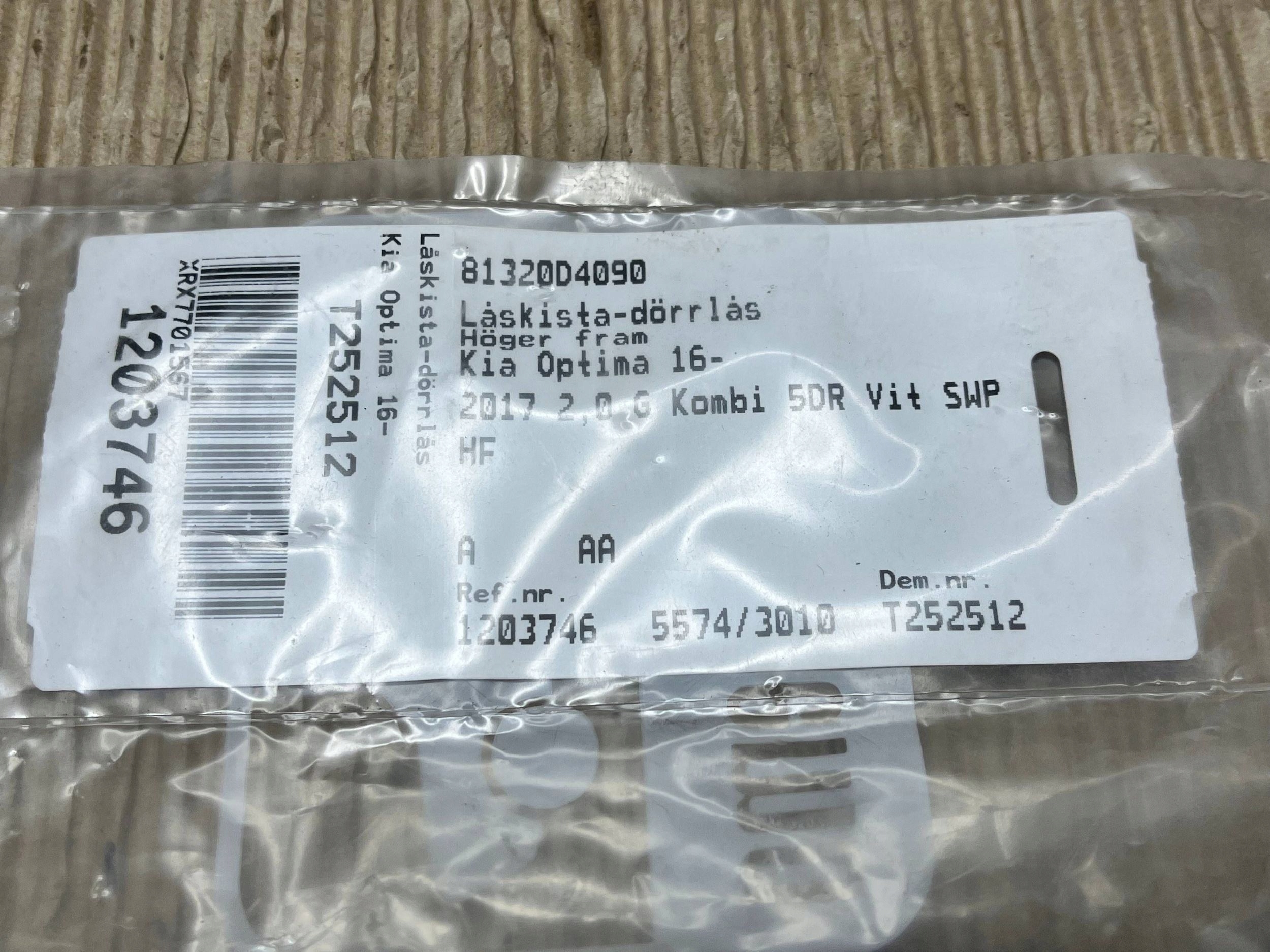 lock door przednich KIA Optima 81320D4090