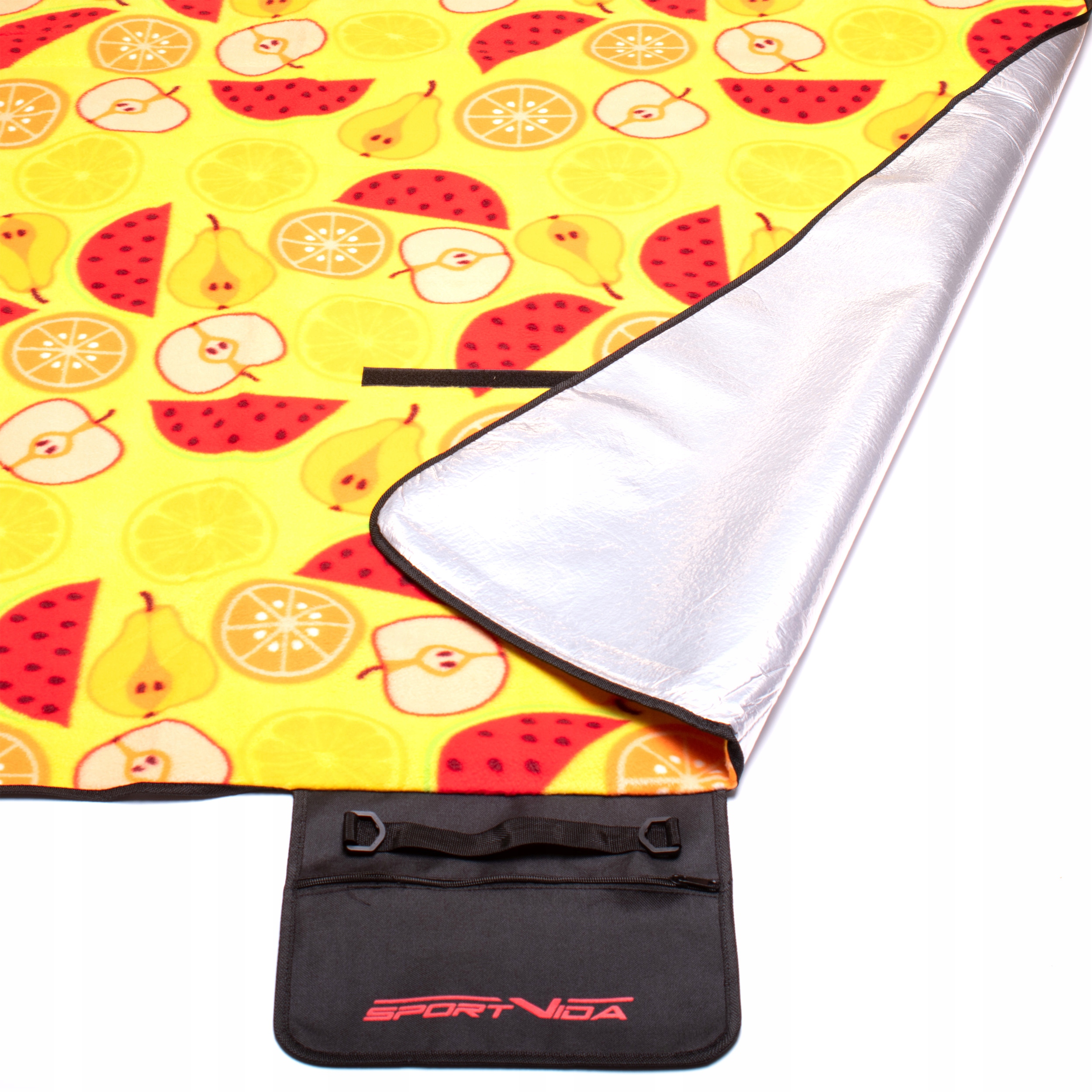 KOC PIKNIKOWY PLAŻOWY MATA Z IZOLACJĄ ALU I KIESZEŃ 150x200cm SPORTVIDA Model SV-CC0101