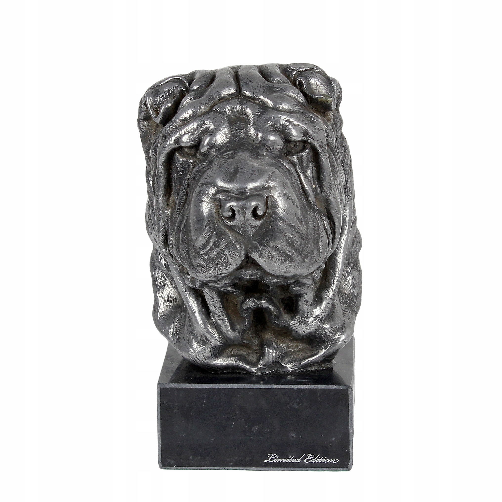 Shar Pei strieborné busta psa, soška, socha, trofej, odmena