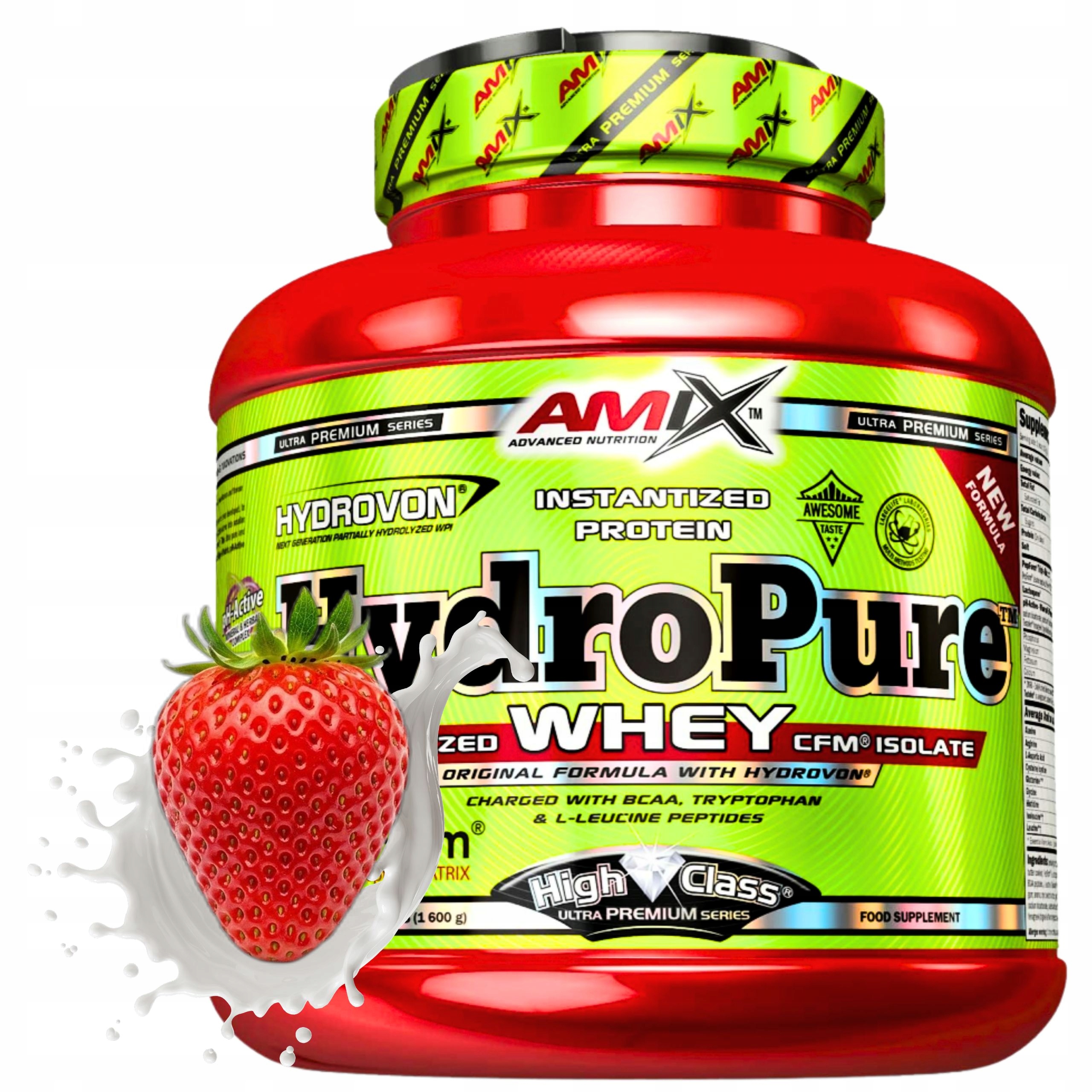 Hydrolyzát syrovátkového proteinu Wph Amix HydroPure Whey Příchuť Jahoda 1600 g