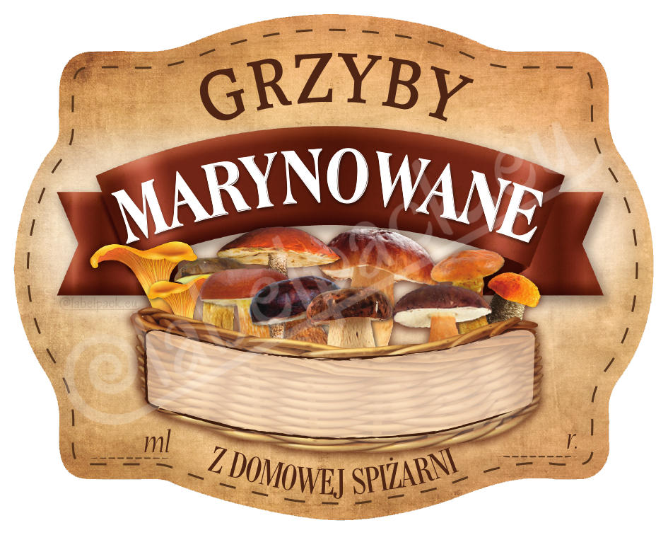 

Grzyby Marynowane Etykieta, naklejka 10x
