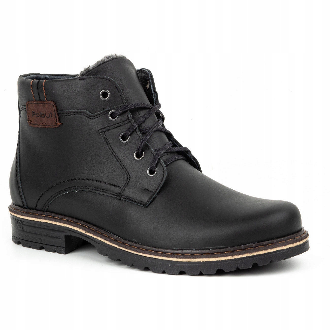

Buty męskie trzewiki zimowe skóra J35S czarne 45