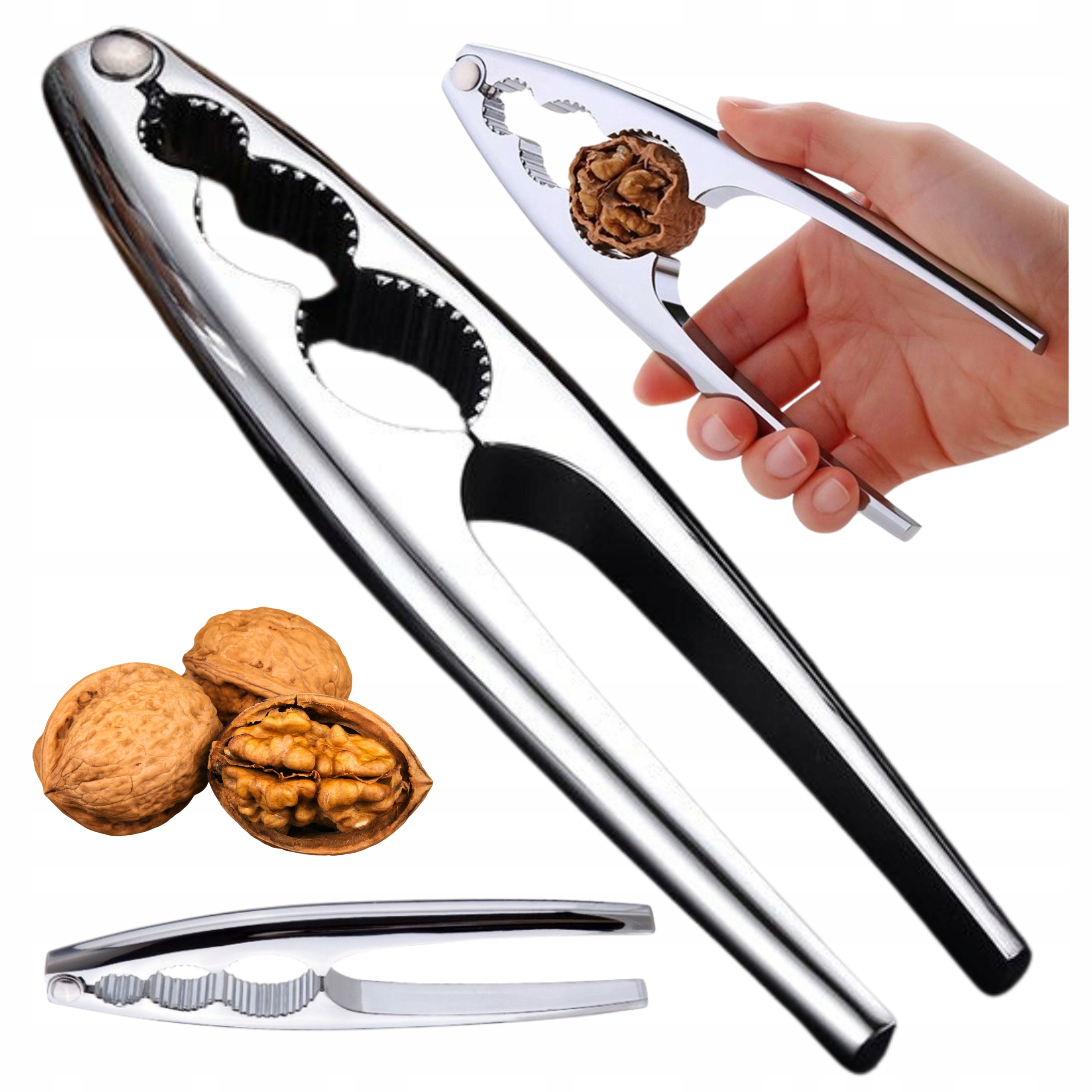 Dziadek do orzechów włoskich Orzechołup ze STALI NIERDZEWNEJ Poręczny