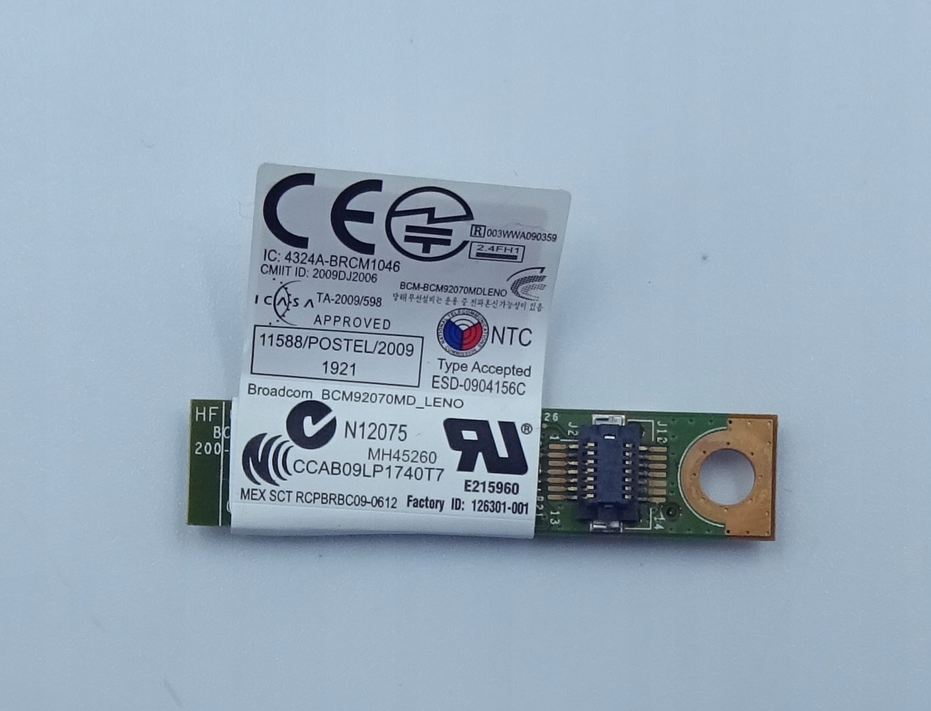 Bluetooth Lenovo X201s 60Y3211 Komponenty modułu Bluetooth