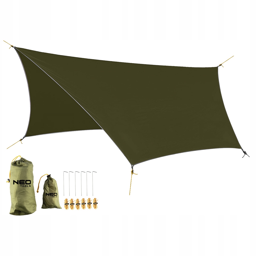 Tarp Płachta Biwakowa Wodoodporna 360x290cm survival 210T PU3000 Neo