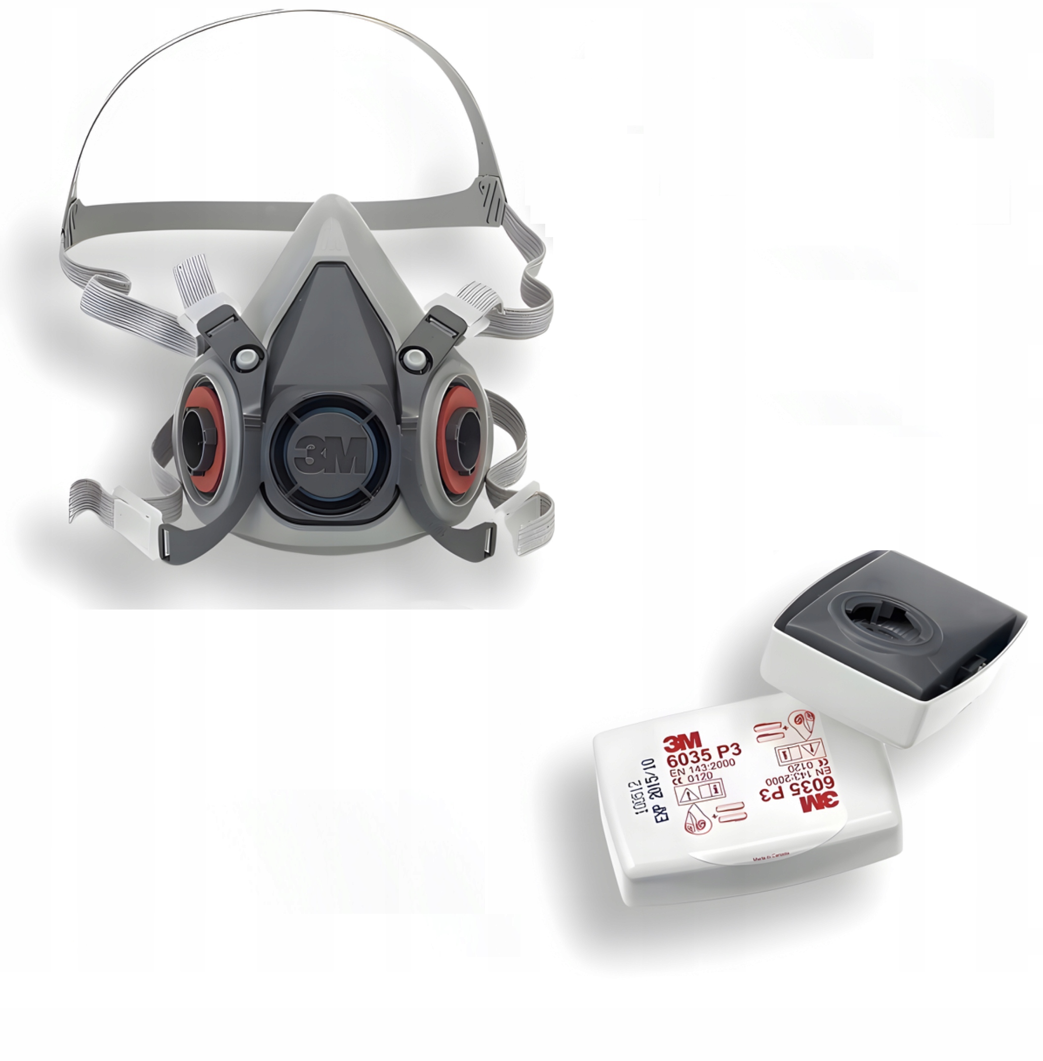 Maska lakiernicza 3M 6200 półmaska+ Filtr 3M 6035 P3 , 2 szt