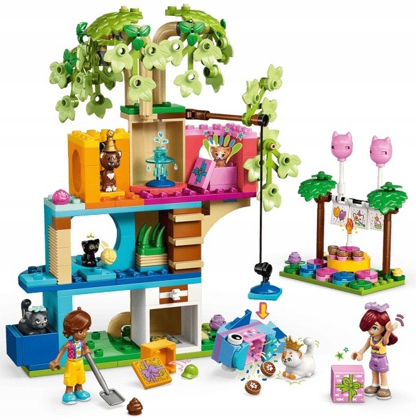 Lego stavebnice Friends Kočičí narozeninová oslava a domeček na stromě 42666