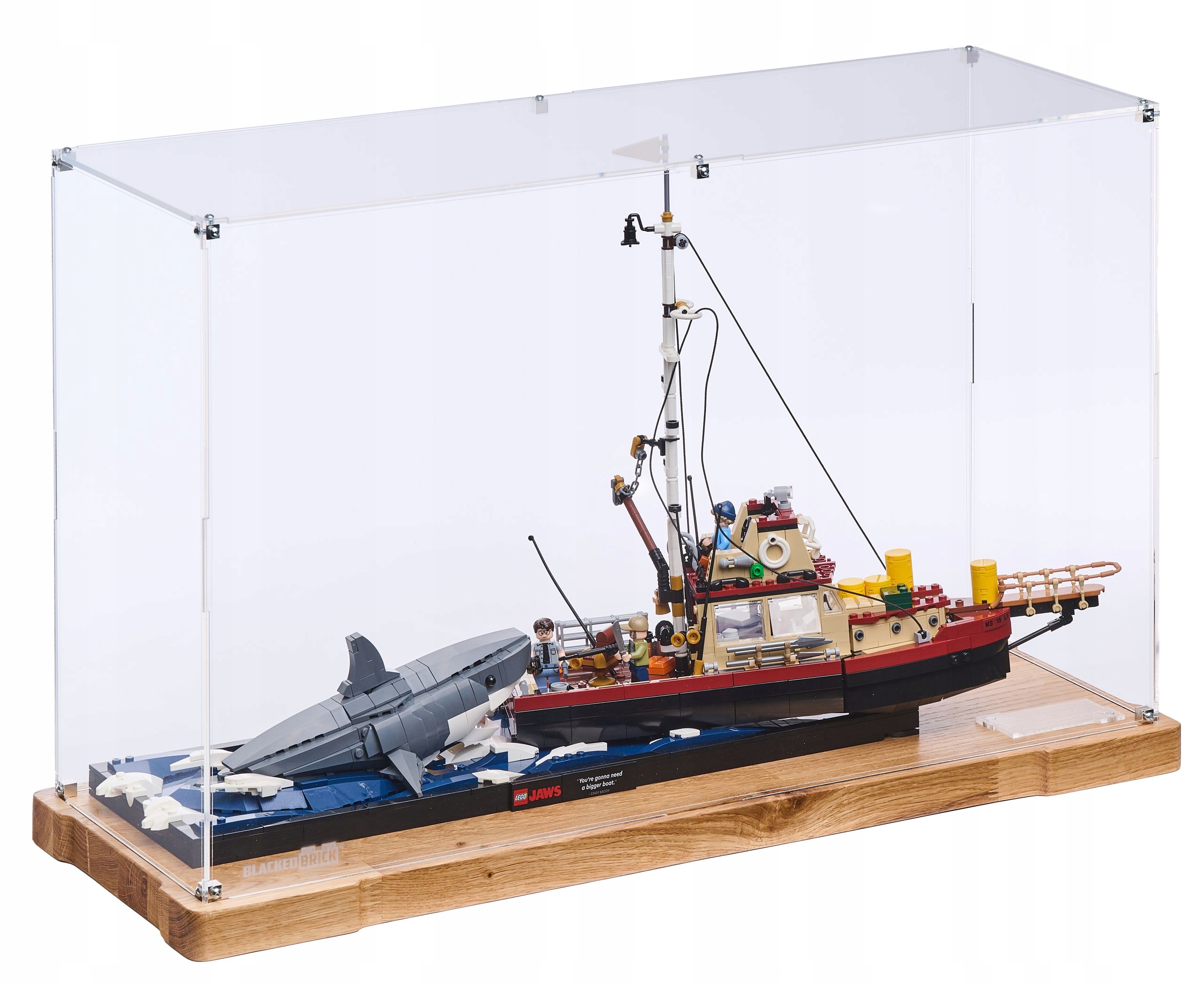 Vitrína Wood Blacked Brick pre Lego 21350 Ideas Čeľuste