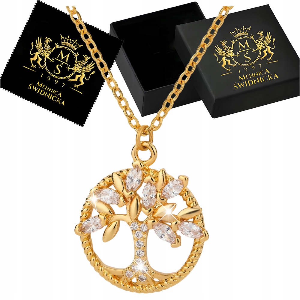 Stříbrný náhrdelník 925 Pozlacený Strom života jako Dárek k řetízek Ankr