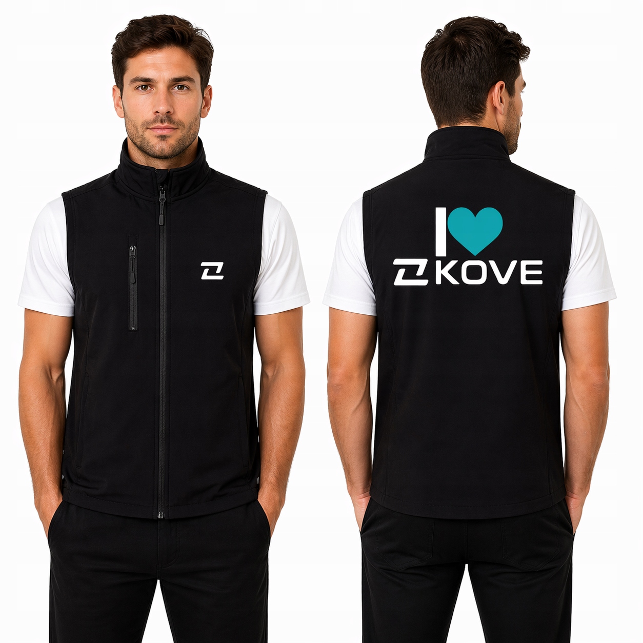 Softshellová vesta s potiskem Kove, prémiový motocyklový styl Dárek vel. L