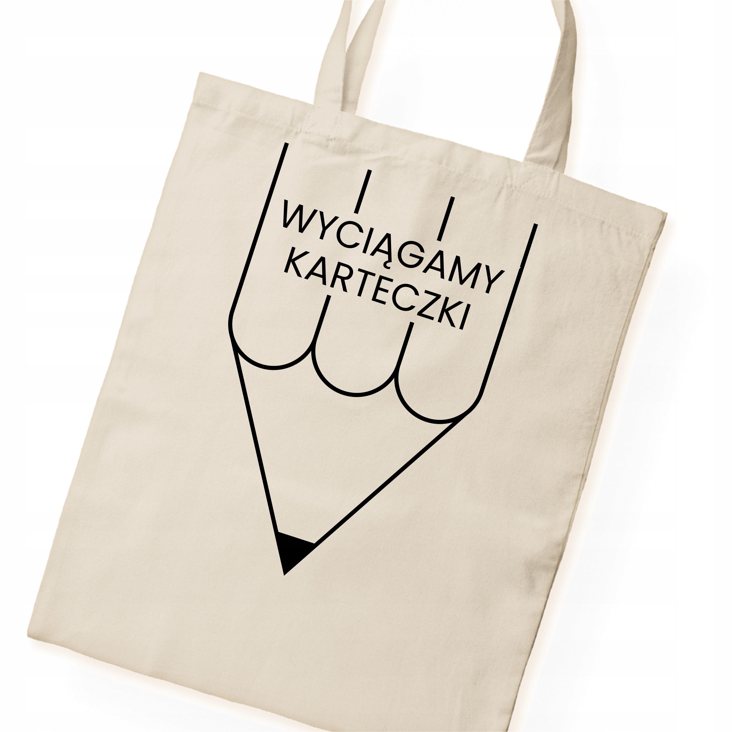 Torba na zakupy DLA NAUCZYCIELA WYCIĄGAMY KARTECZKI beżowa