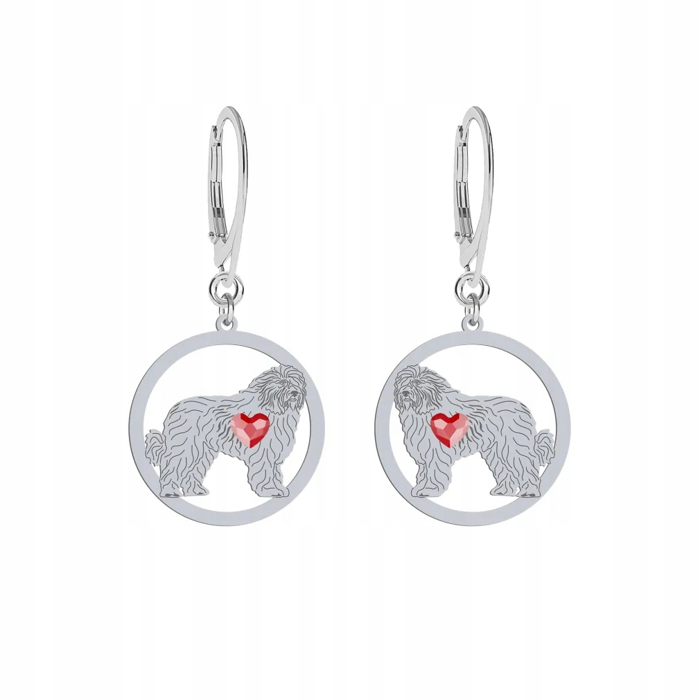 Stříbrné Náušnice se psem Rumunský ovčák Mioritic 925 Šperky Gravírování