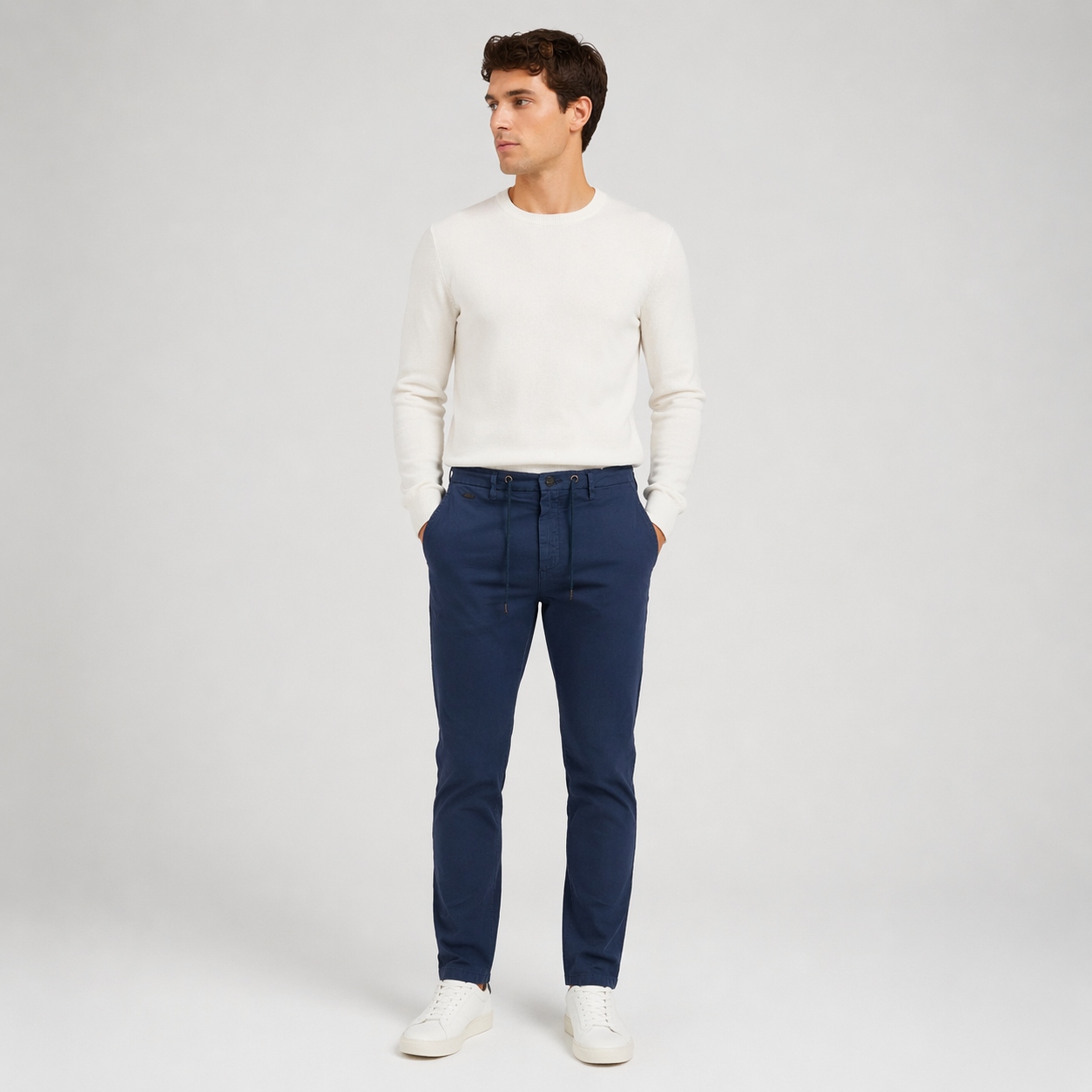 Guess Casual Modré Bavlněné Chinos Kalhoty 34/32 Gga