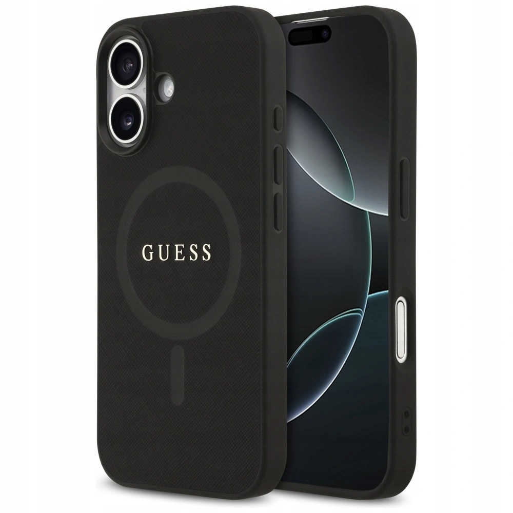 Pouzdro Guess Saffiano Classic Logo MagSafe pro Apple iPhone 17 černé