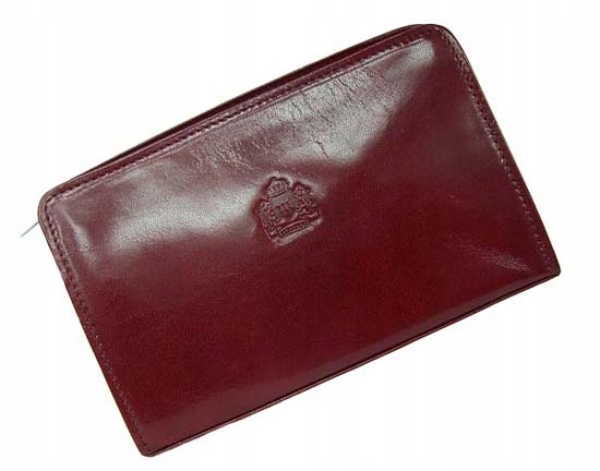 Kosmetyczka damska ze skóry naturalnej, saszetka K-09 Bordowa