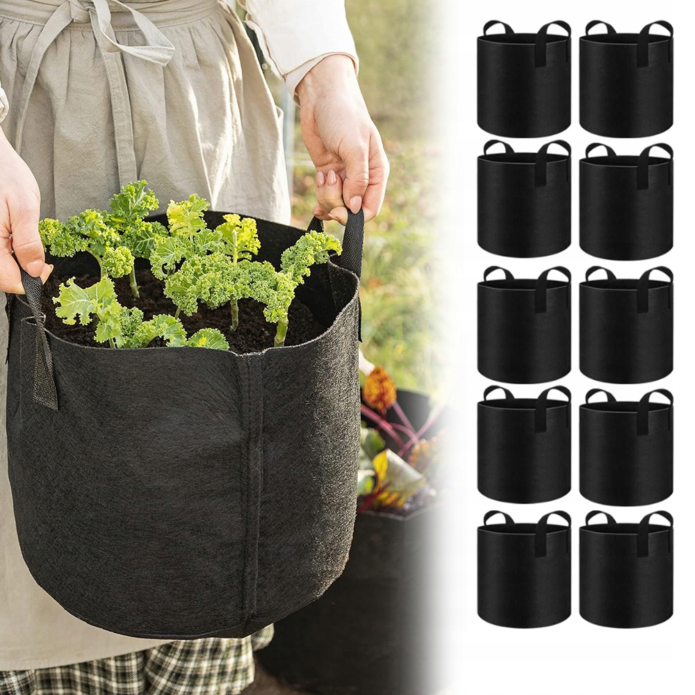 10x Worek Do Uprawy Ziemniaków Pomidorów Warzyw Torba Rozsady Doniczka 19L