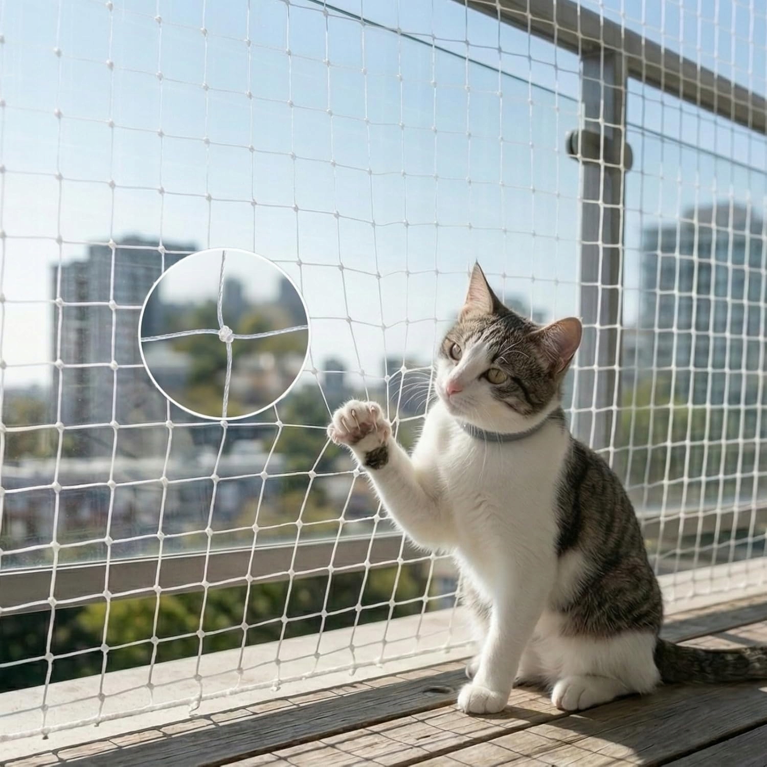 Ochranná síť Pro Kočky na balkon Okno 3 x 8 m Průhledná bez vrtání
