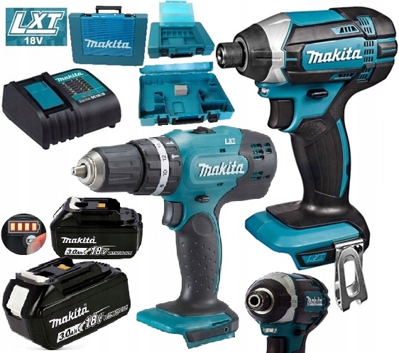 Makita Zestaw Udarowy 6w1 Lxt 18V, DTD152, DHP453, 2x BL1830, DC18SD, Kufer