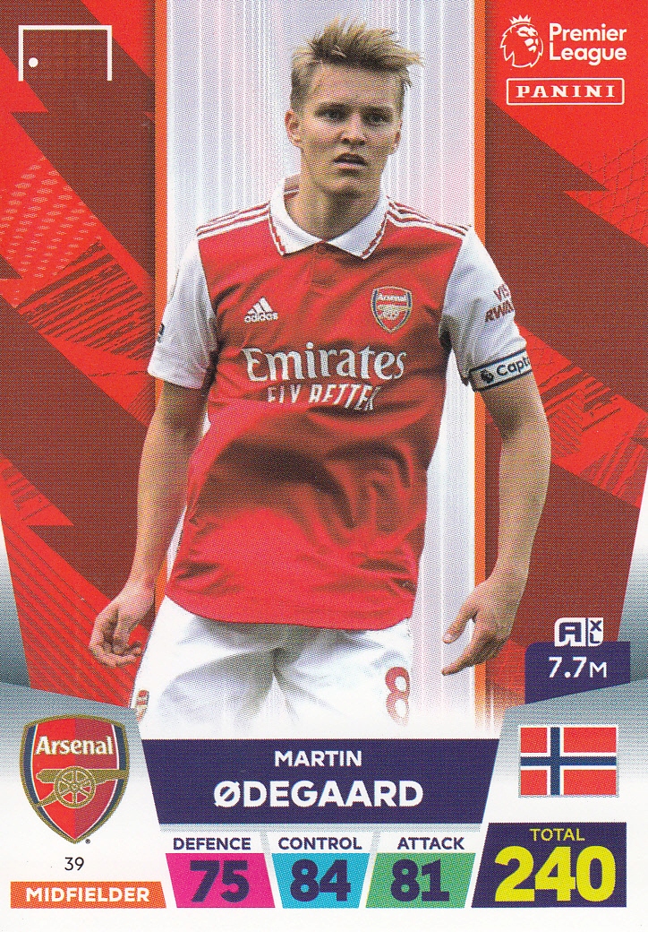 Premier League 2023 Base Card Odegaard 39