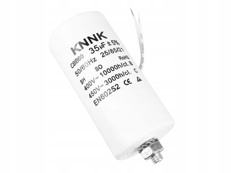 KONDENSATOR ROZRUCHOWY 35uF/450V Z PRZEWODAMI KNNK