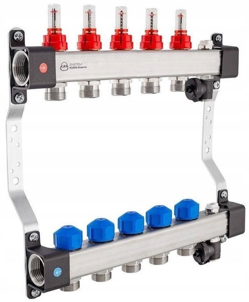 Nerezový Rozdeľovač Na Podlahu Vykurovania 5 Obvodov Ufst Kan-therm