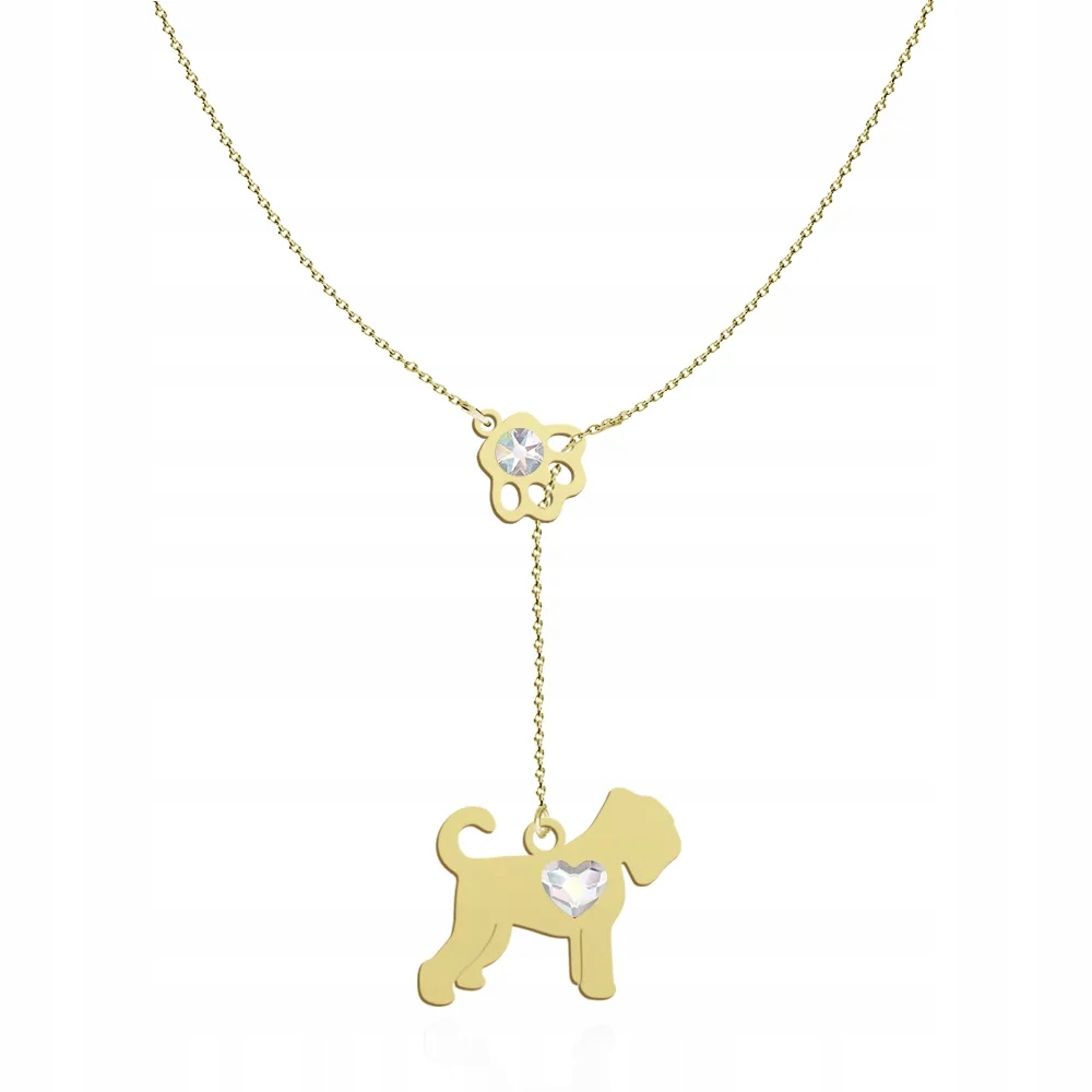 Zlatý náhrdelník s černým ruským teriérem 925 Dárek Gravírování Bonus