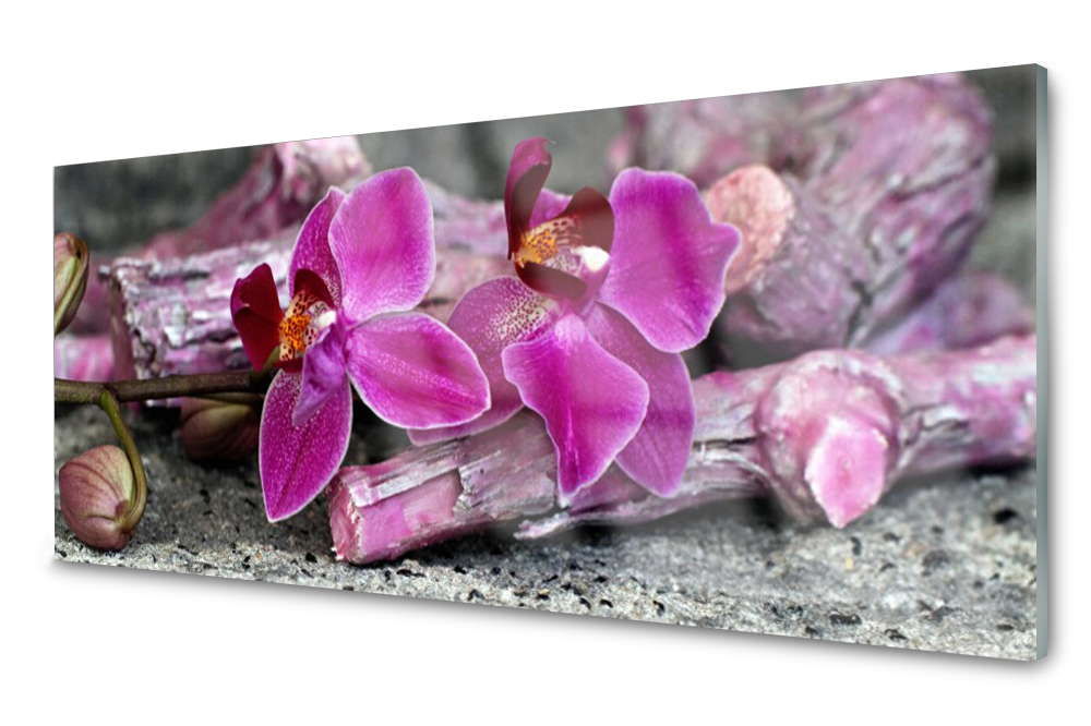 

Panel szklany do kuchni Drewno Kwiaty 125x50