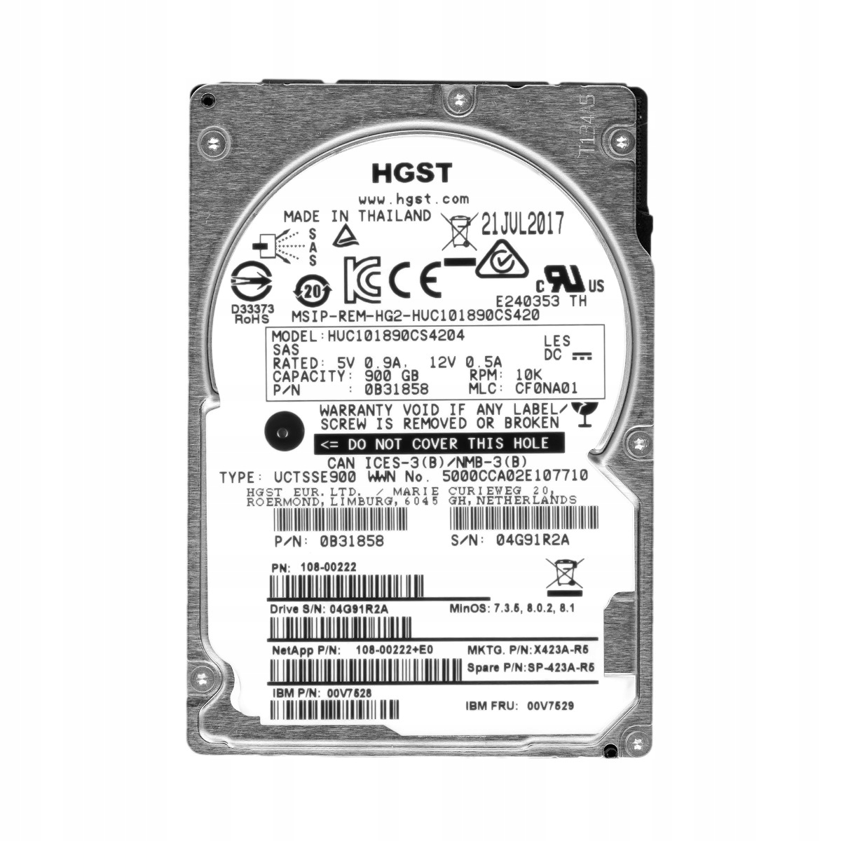 Hgst UltraStar C10K1800 900GB 10K 128MB SAS-3 2.5'' HUC101890CS4204