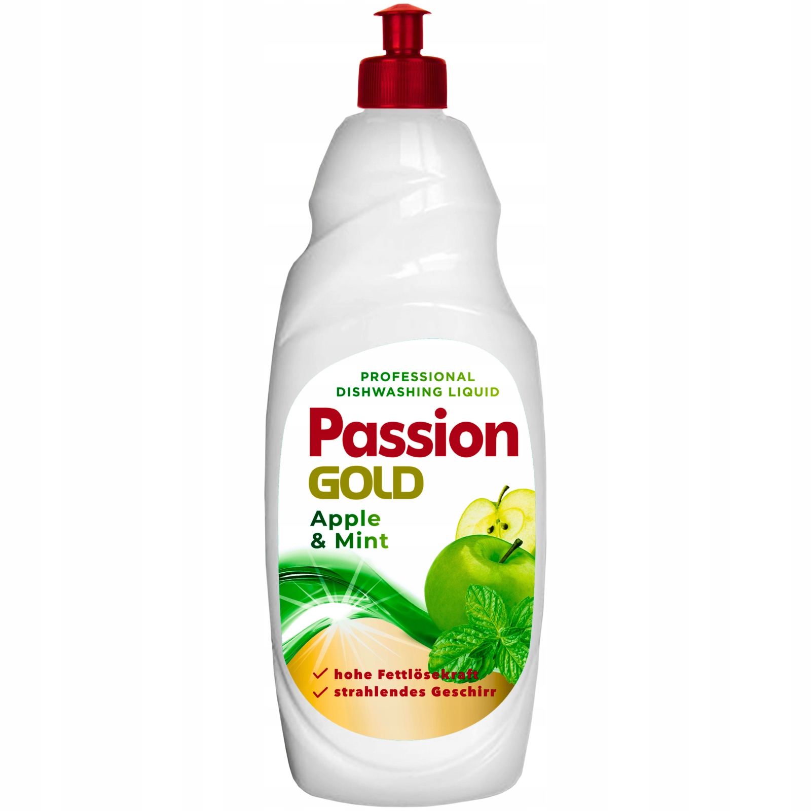 Levně 9X Passion Gold, Tekutý přípravek na nádobí Apple & Mint, 850 ml