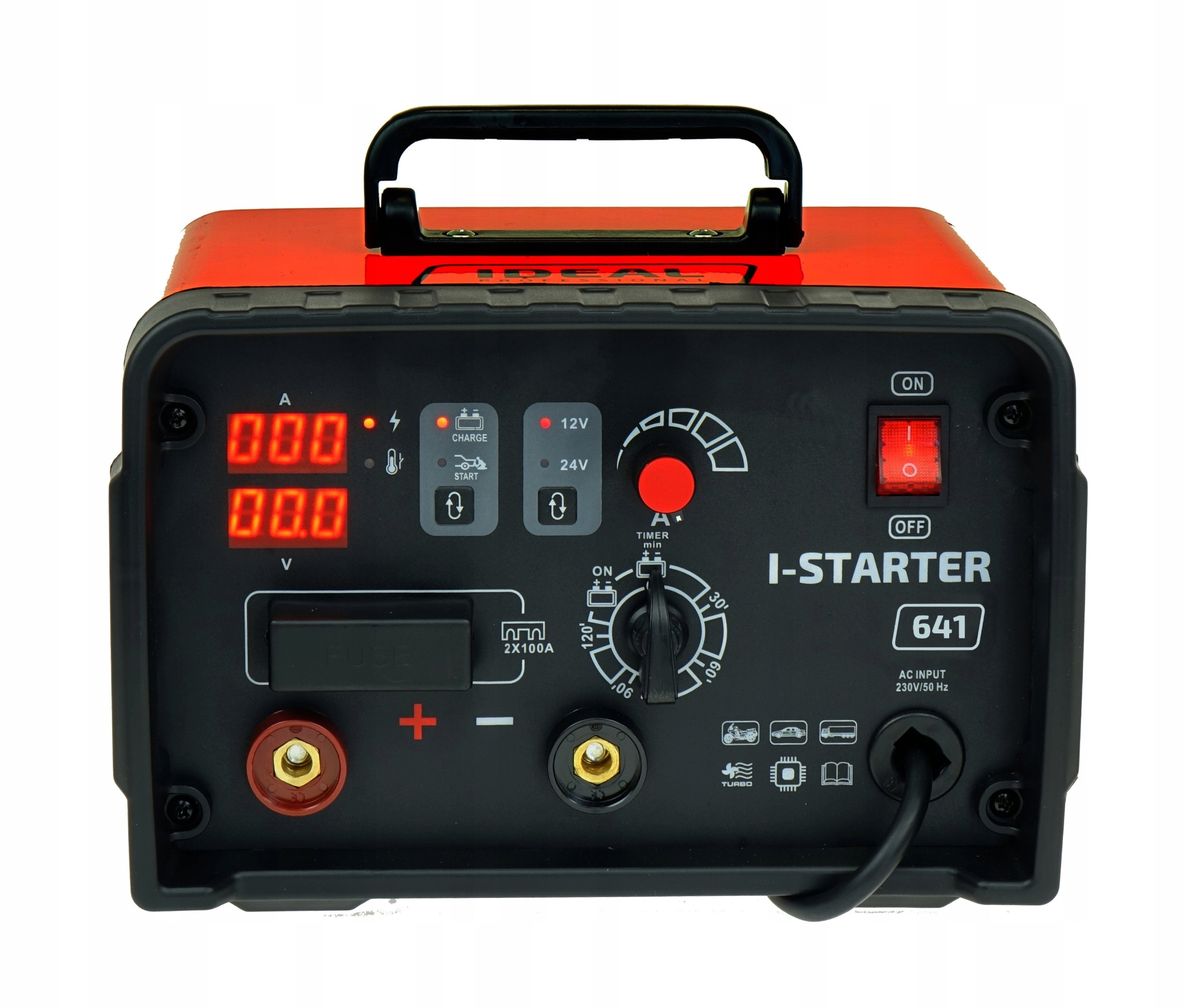 Prostownik Inwertorowy Ideal INVER STARTER 641 - Ładowanie i Rozruch 12/24V Natężenie maksymalne 60 A